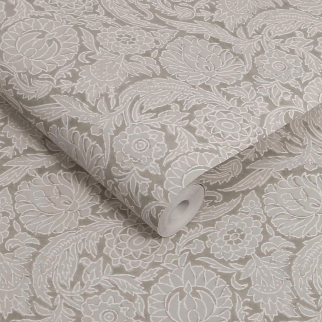 Next Floral Woodblock Cream Wallpaper