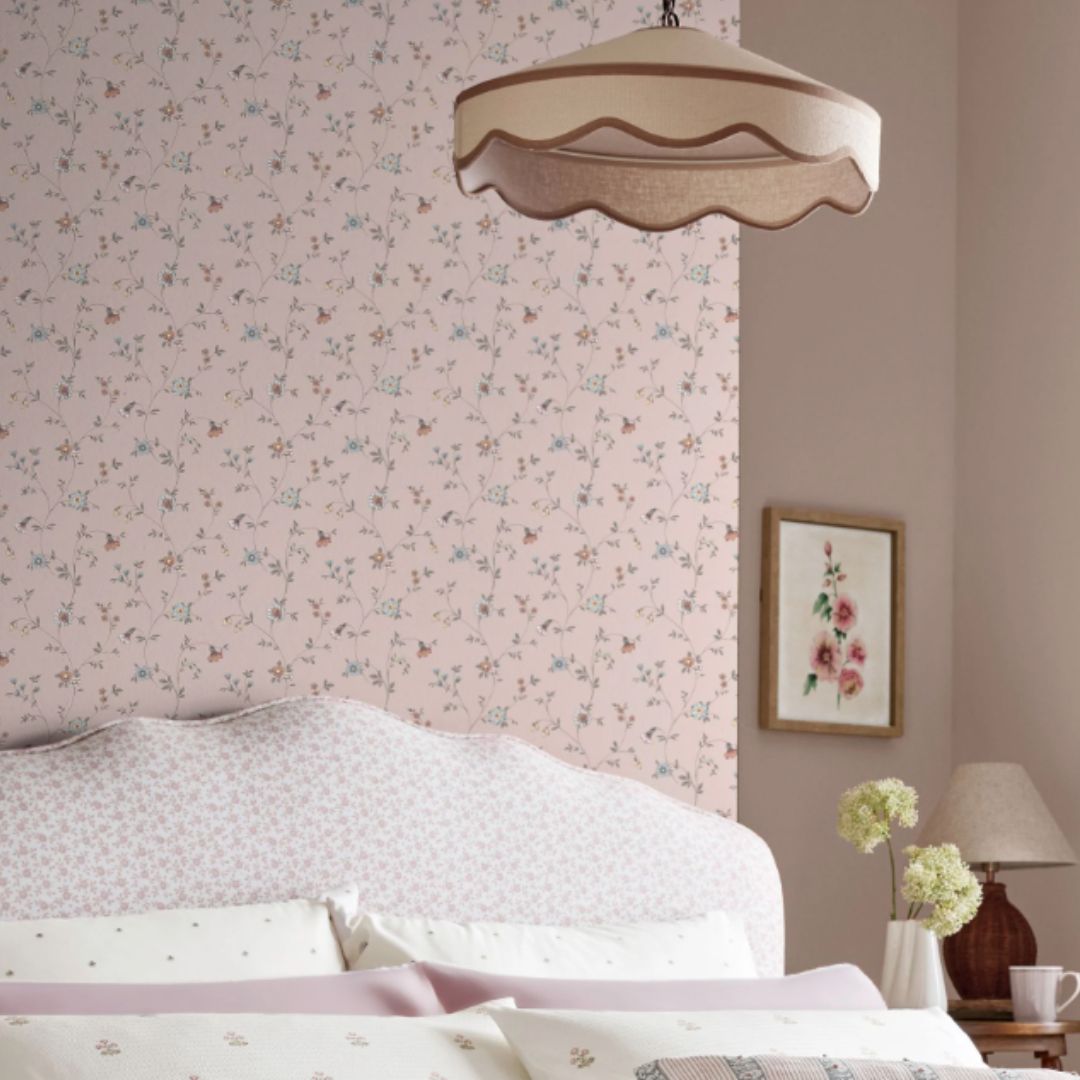 Laura Ashley Leonie Trail Linen Wallpaper