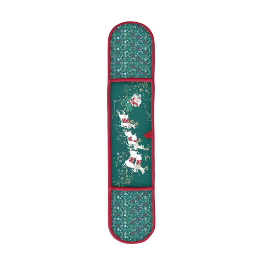 TIPPERARY CRYSTAL CHRISTMAS DOUBLE OVEN GLOVES SANTA SLEIGH