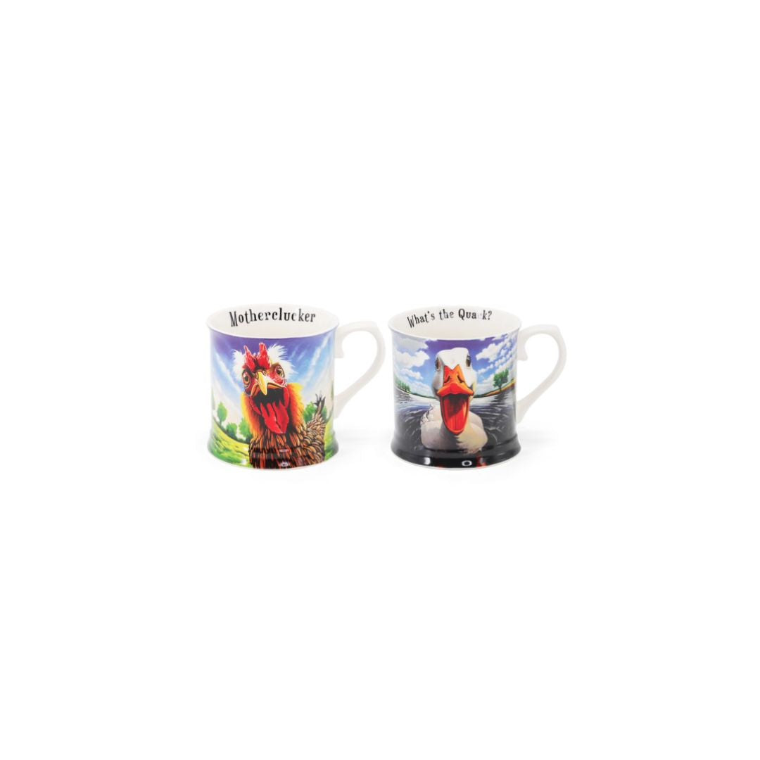 Tipperary Eoin O Connor Beyond the Herd Set of 2 Tankards (Duck, Hen)