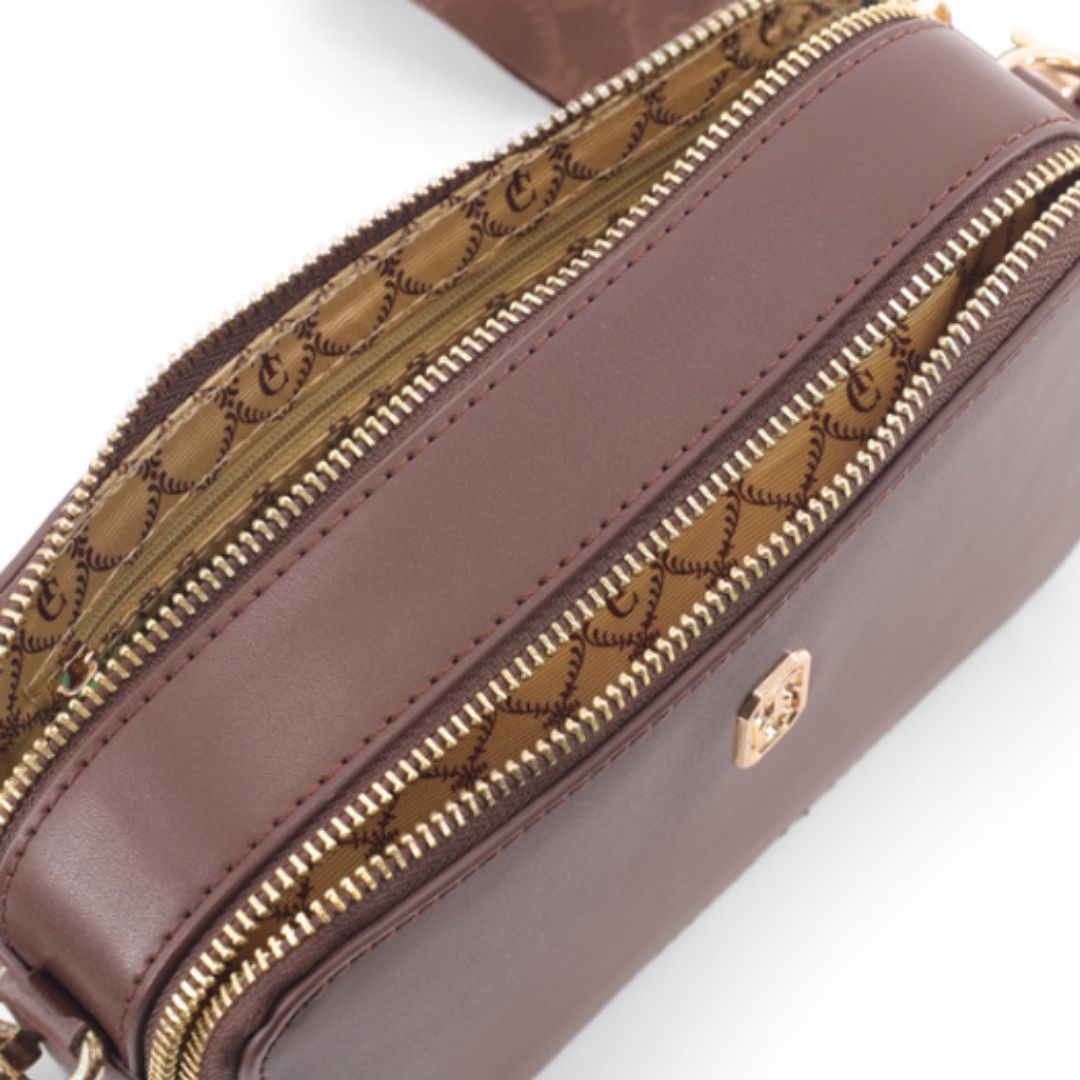 Tipperary Crystal Miami Mini Cross Body with Shoulder Strap | Chocolate