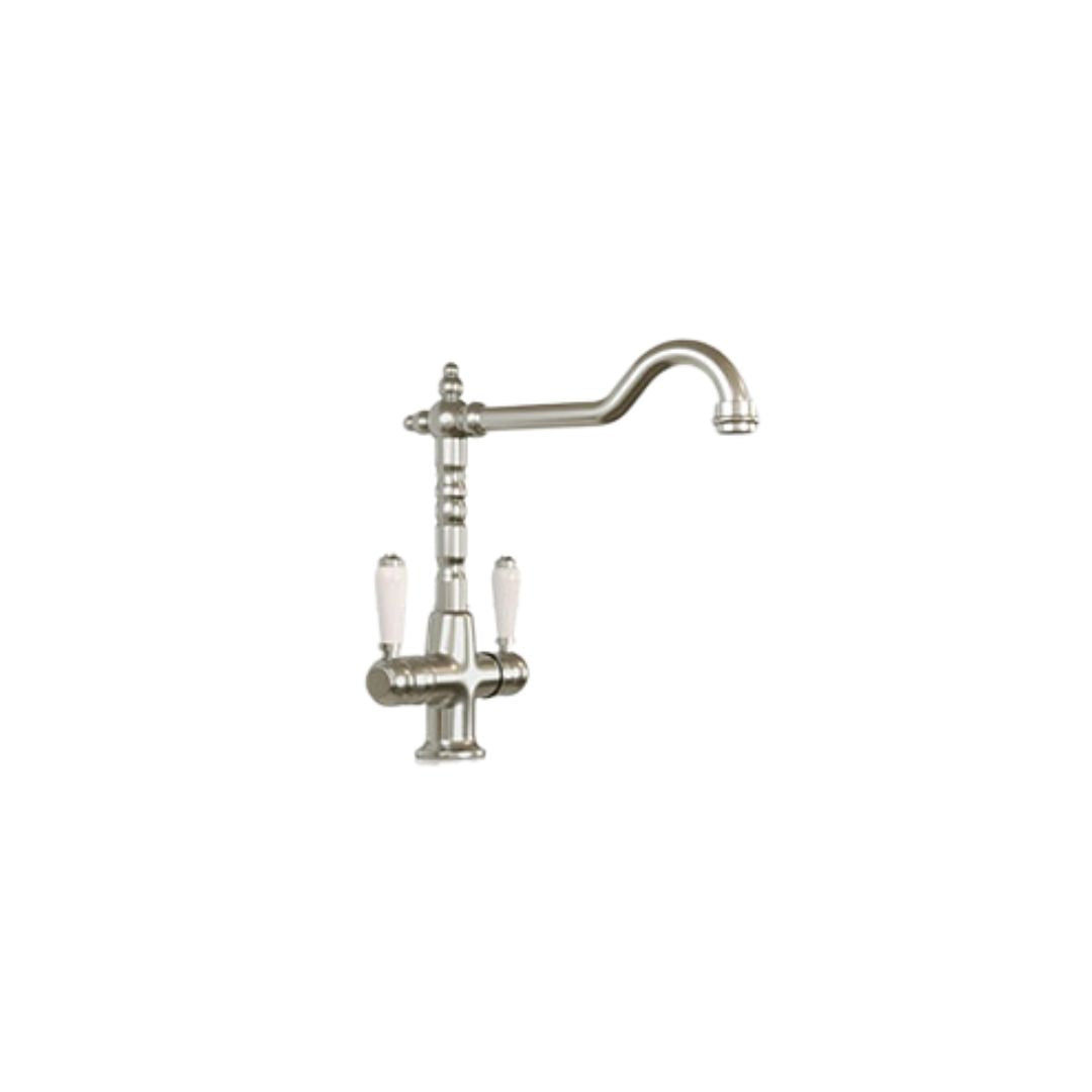 St James Alma Traditional Dual Ceramic Lever Sink Mixer | Brushed Chrome