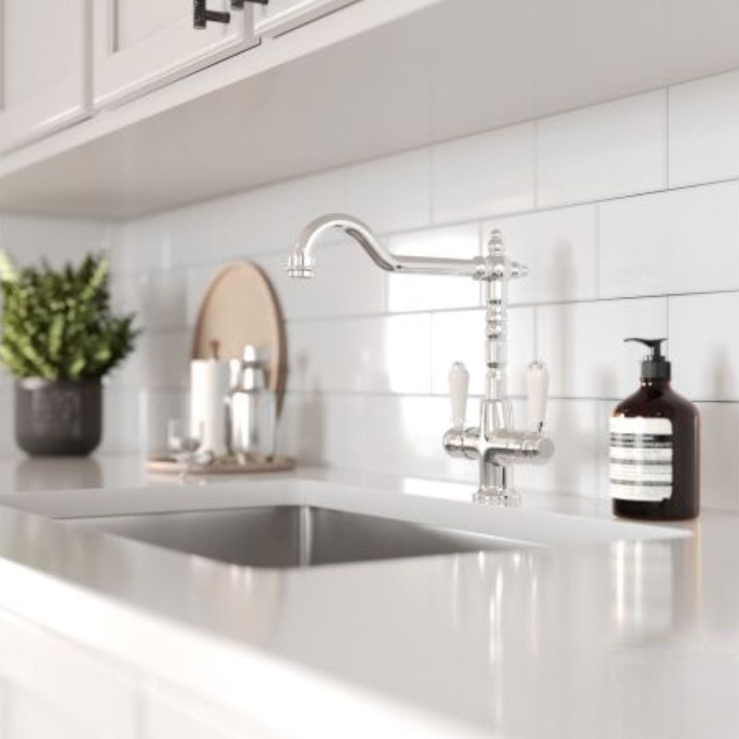 St James Alma Traditional Dual Ceramic Lever Sink Mixer | Chrome