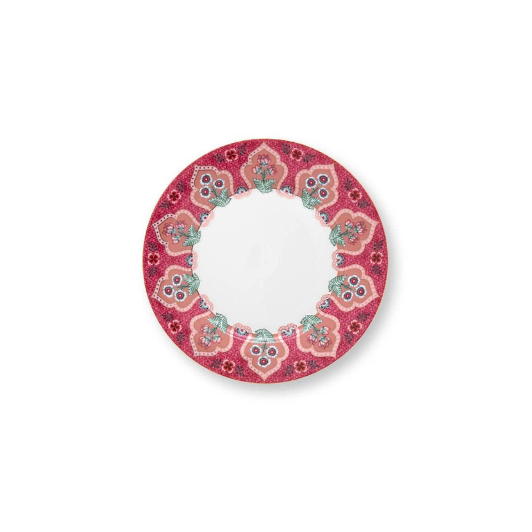 PIP STUDIO BREAKFAST PLATE FLOWER FESTIVAL  DARK PINK