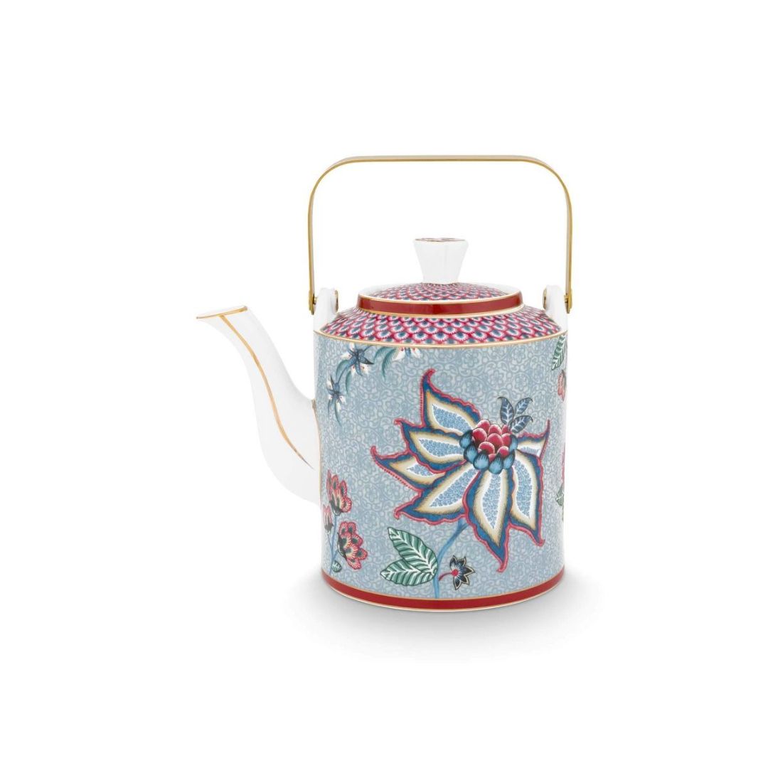 PIP STUDIO TEAPOT ORIENTAL FLOWER FESTIVAL BLUE