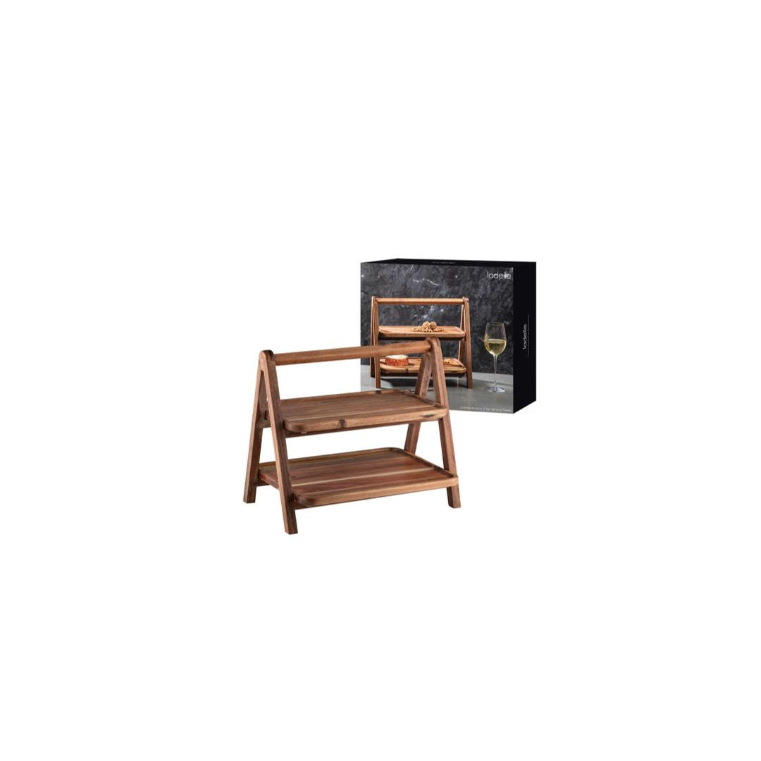 Ladelle Gather Acacia 2 Tier Serving Tower