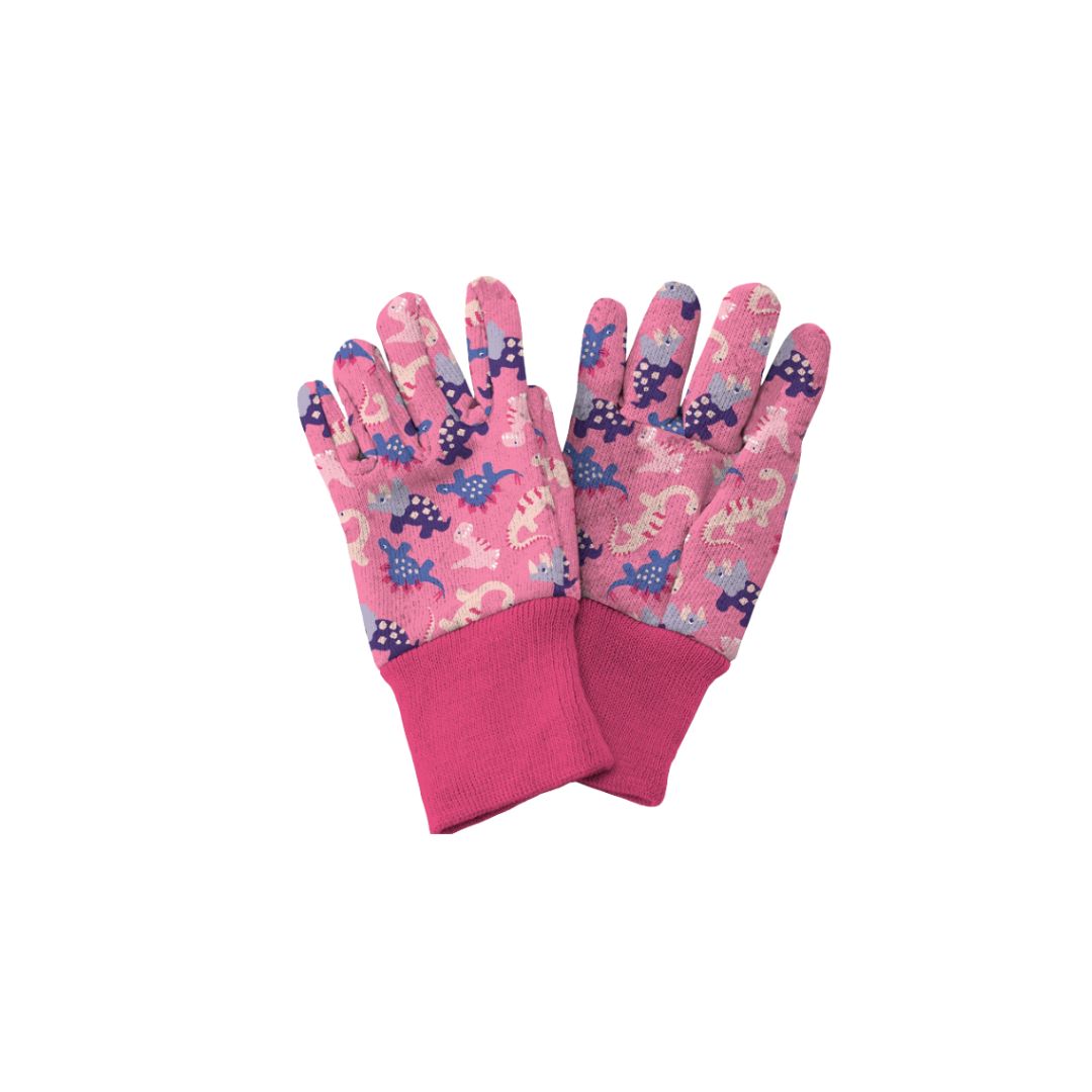 Kent & Stowe Pink Dinosaur Kids Gardening Gloves