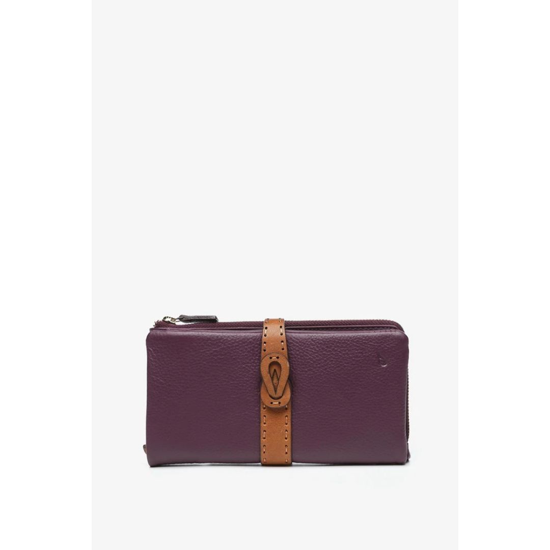 ABBACINO PURPLE TWO-TONE LEATHER LARGE WALLET