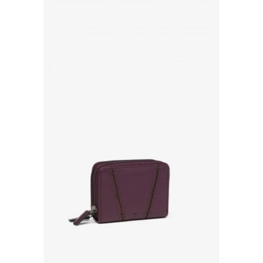 ABBACINO PURPLE TWO-TONE LEATHER SMALL WALLET