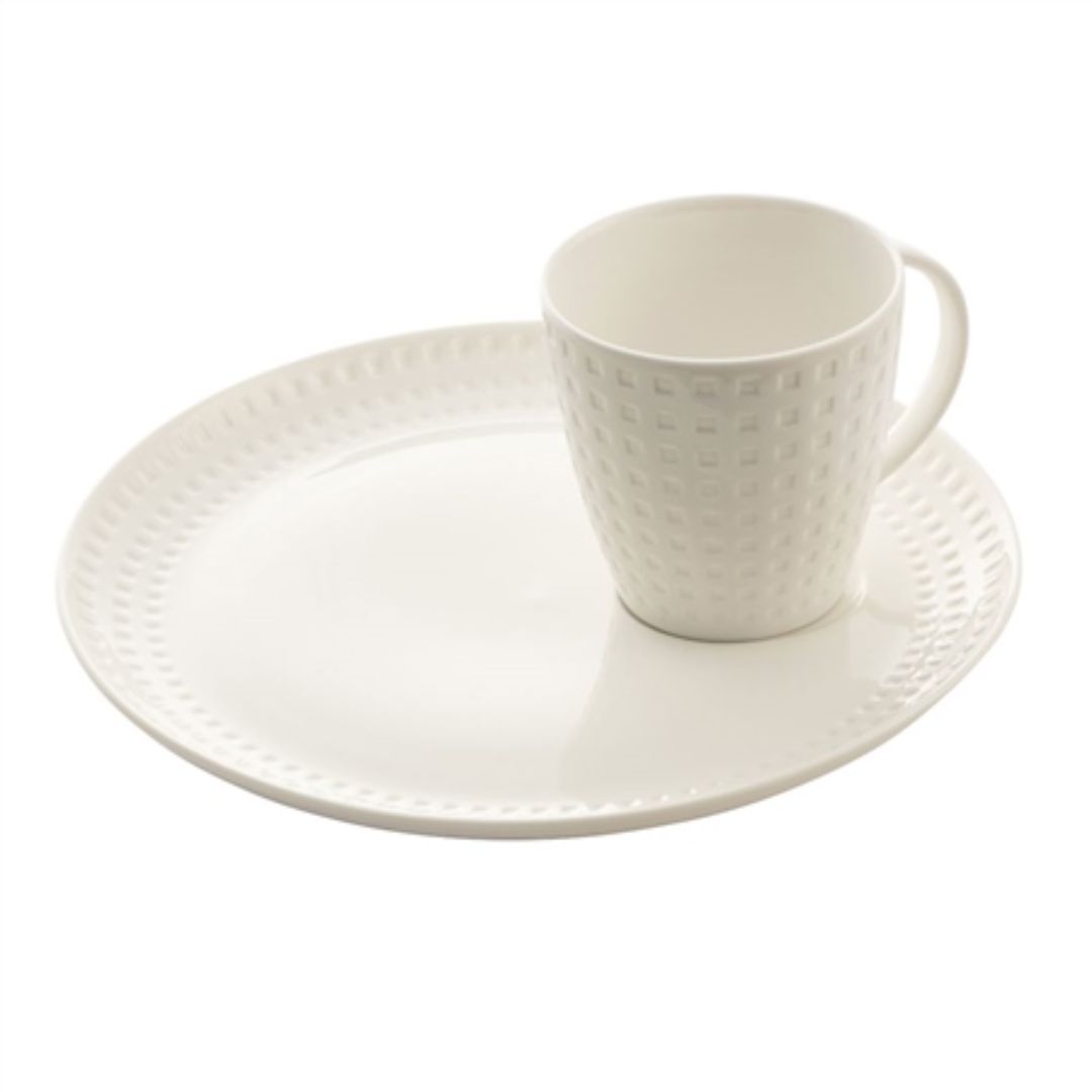 BELLEEK LIVING GRAFTON CUP & TRAY SET