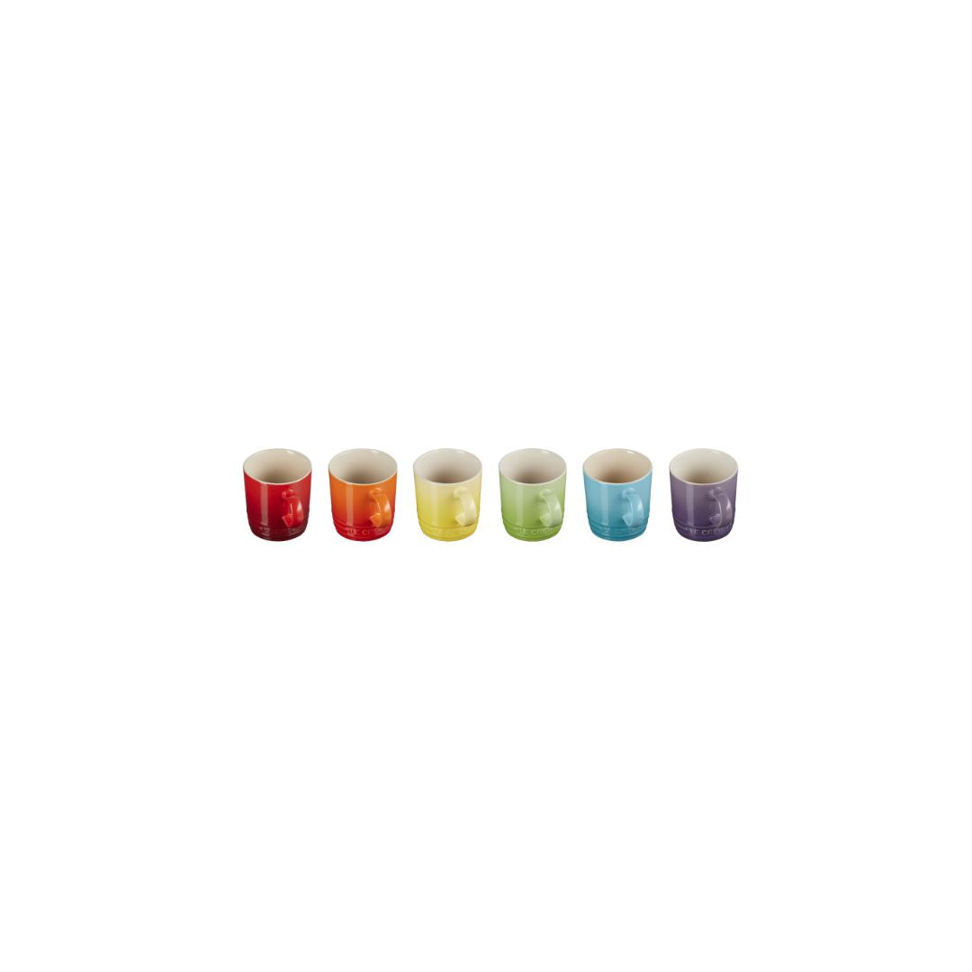 LE CREUSET RAINBOW SET ESPRESSO MUGS SET OF 6