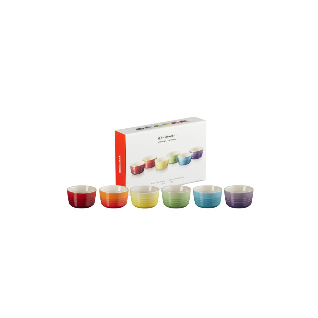LE CREUSET RAINBOW SET MINI RAMEKINS SET OF 6
