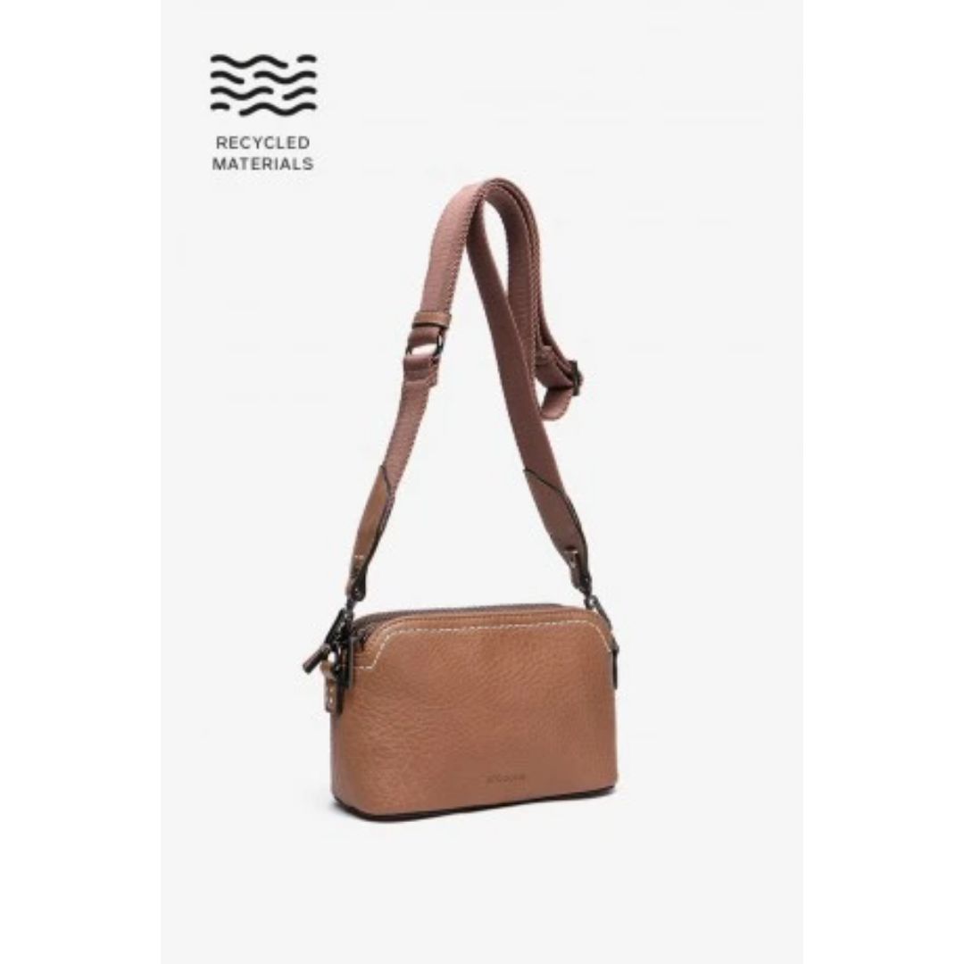 ABBACINO TAUPE CROSSBODY BAG IN RECYCLED MATERIALS