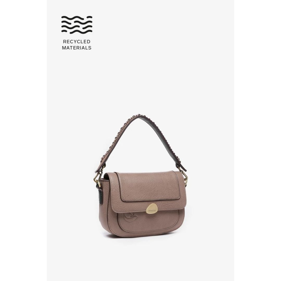 ABBACINO TAUPE SHOULDER BAG IN RECYCLED MATERIALS