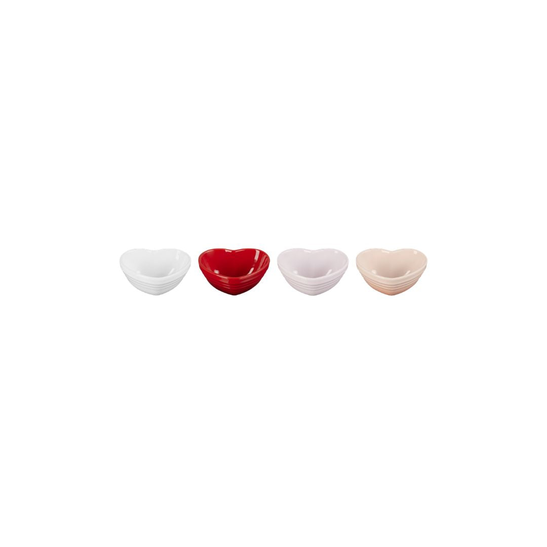 Le Creuset Stoneware Set of 4 Mini Heart Bowls