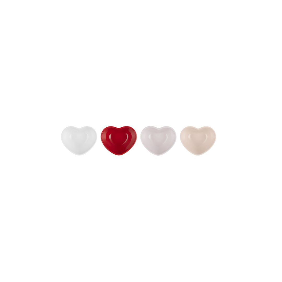 Le Creuset Stoneware Set of 4 Mini Heart Bowls