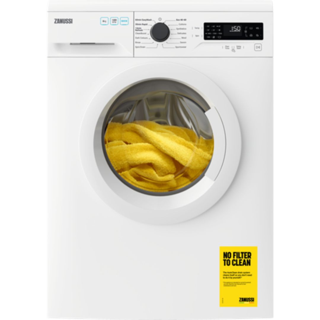 ZANUSSI ZWF844B4PW  WASHING MACHINE 8KG 1400 SPIN  ENERGY  WEEE
914918451