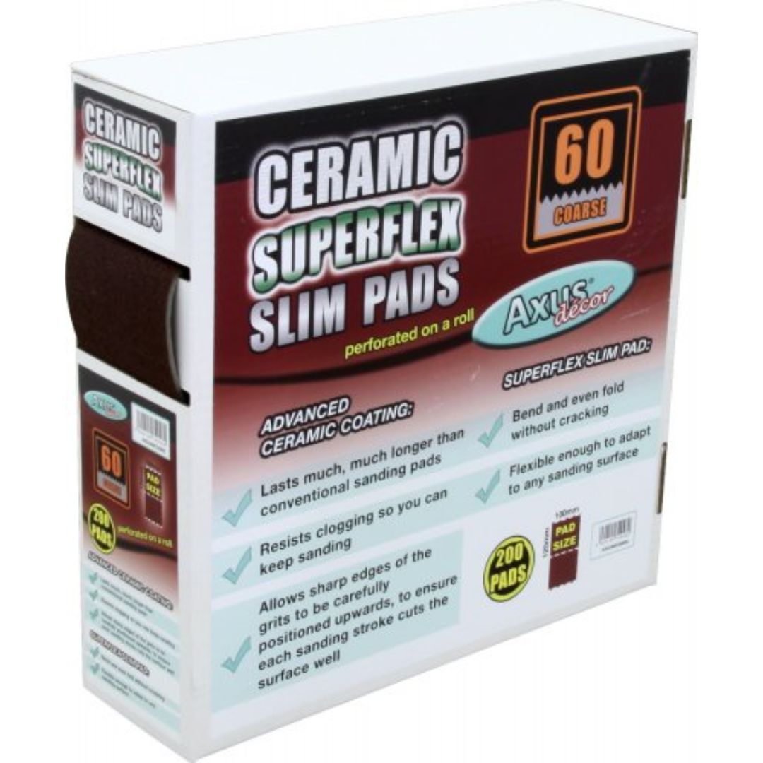 AXUS CERAMIC SUPERFLEX SLIM PADS GRIT 120 sold each ROLL OF 200 AP120