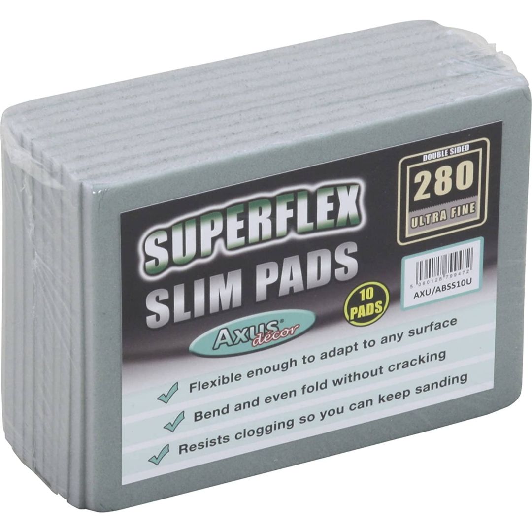 AXUS SUPERFLEX SLIM PADS GRIT 280 -- PACK 10