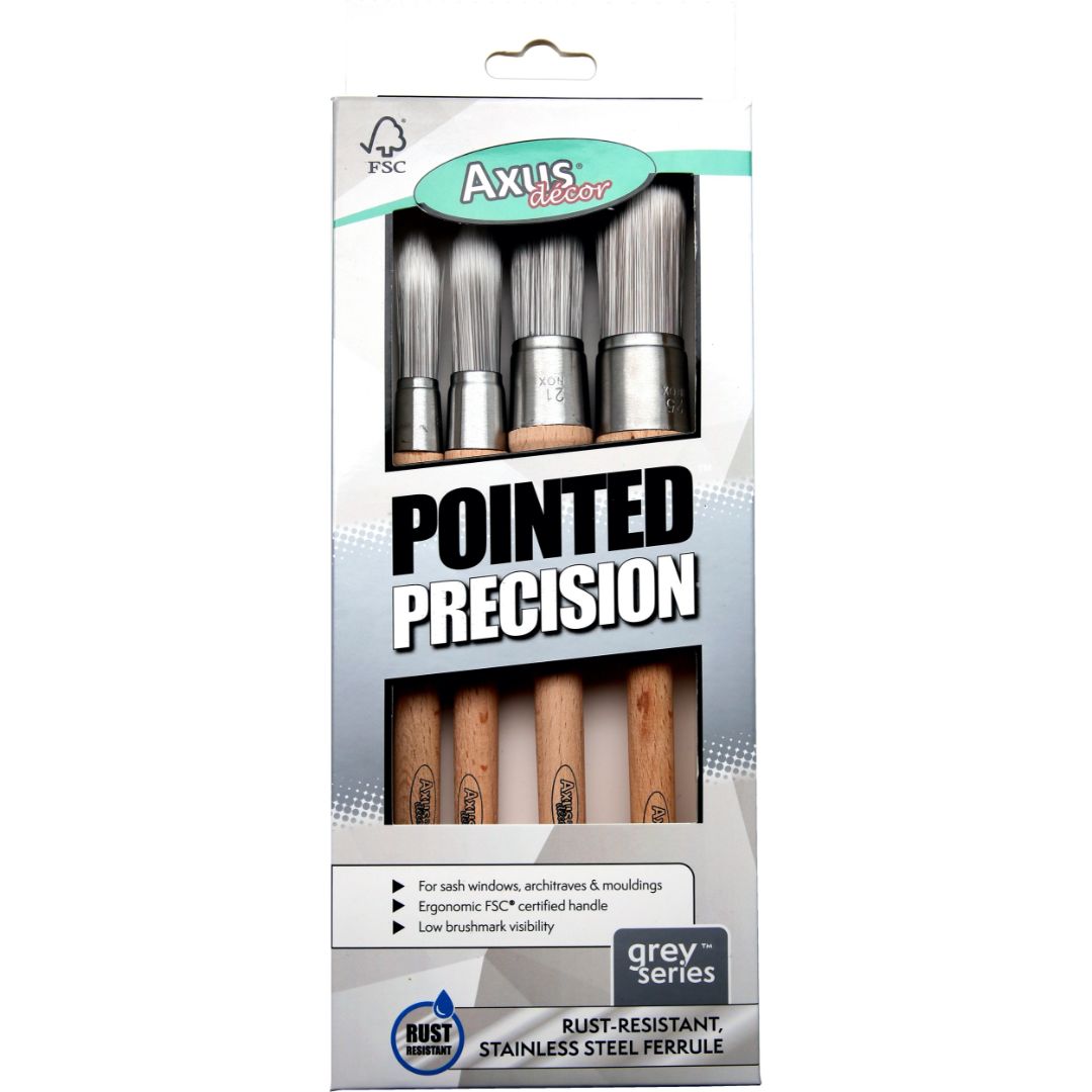 AXUS POINTED PRECISION BRUSH SET -- GREY SERIES (121520+25MM)