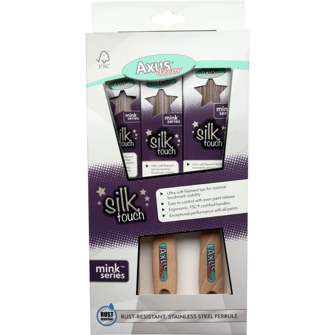 AXUS SILK TOUCH 3 BRUSH SET (1"1.5"2") MINK SERIES