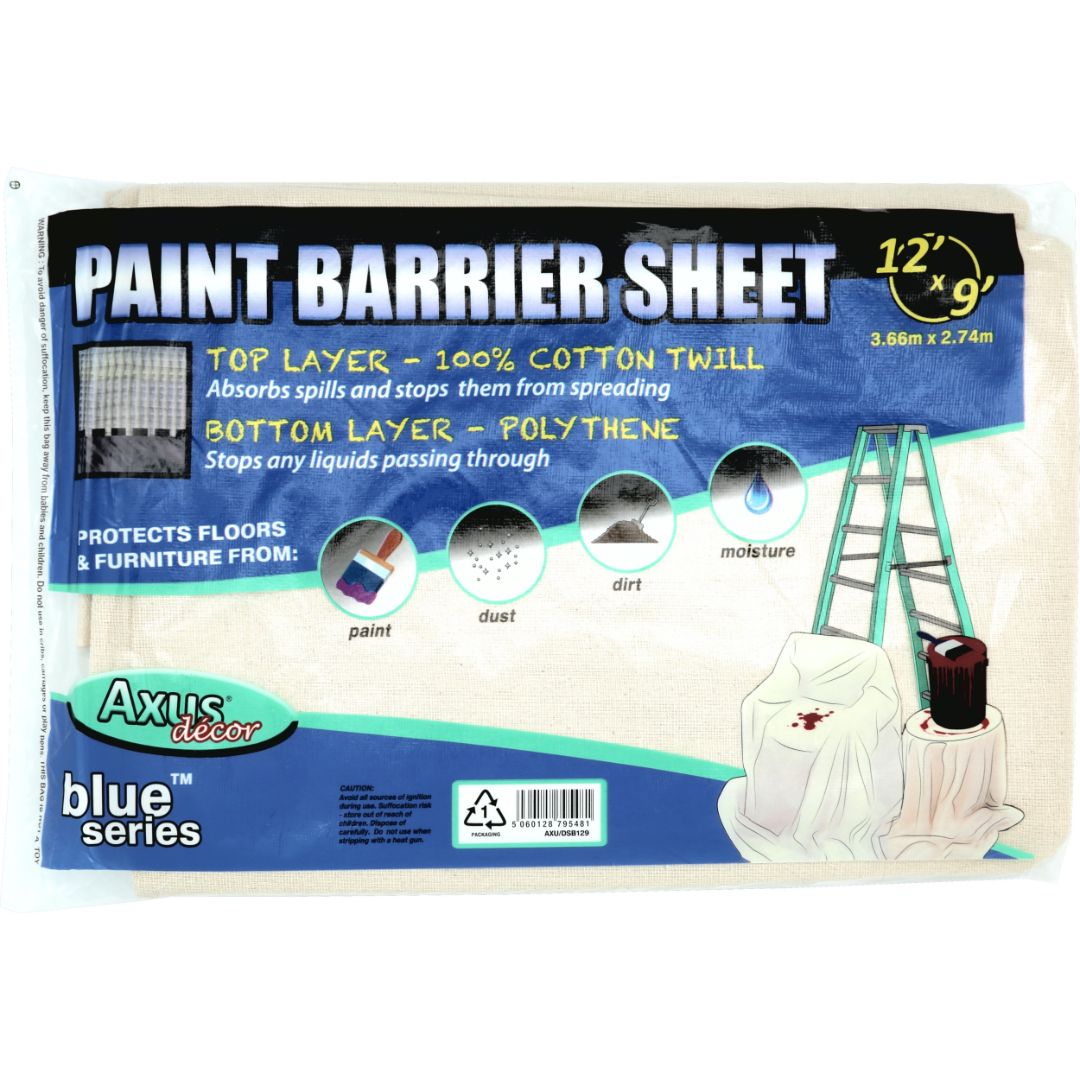 AXUS PAINT BARRIER SHEET 12'X9' (3.66MX2.74M) BLUE SERIES