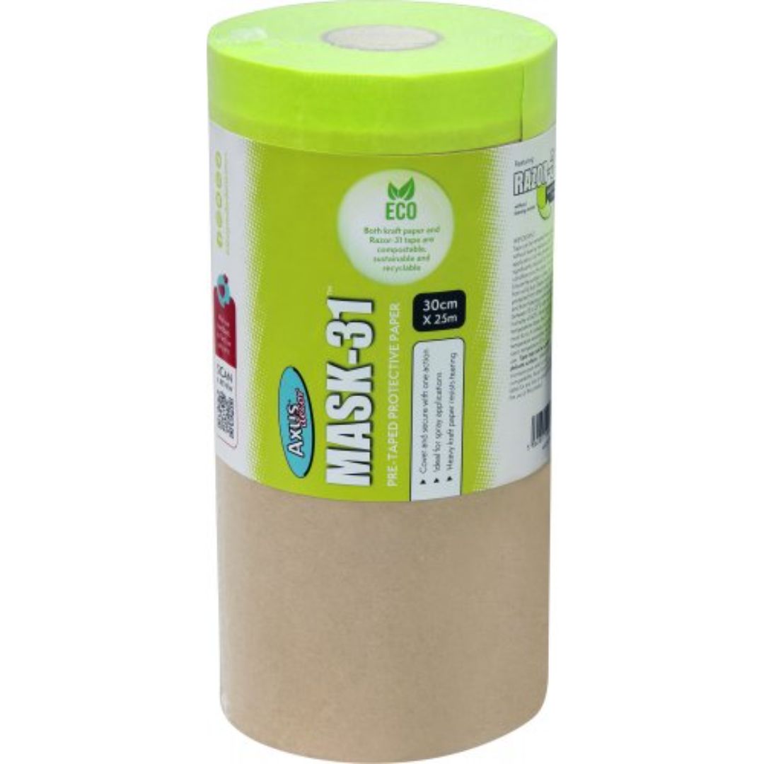 AXUS MASK 31 PRE TAPED PROTECTIVE PAPER 30CM X 25M
