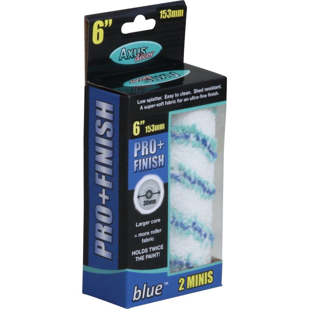 AXUS JUMBO MINI SLEEVES 6" PK2 PRO-FINISH BLUE SERIES