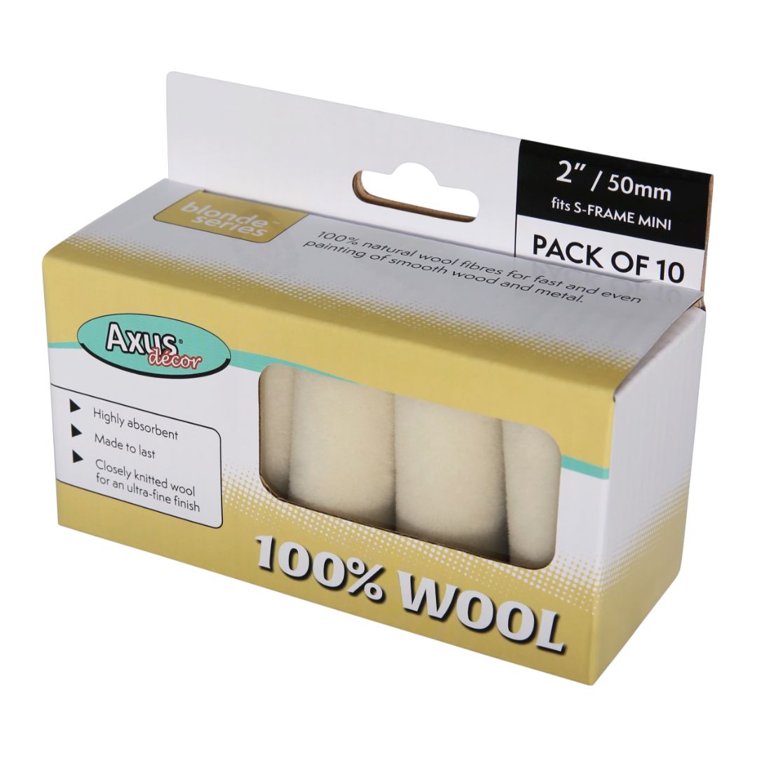 AXUS 100% WOOL MINI SLEEVES 2" PK10 BLONDE SERIES