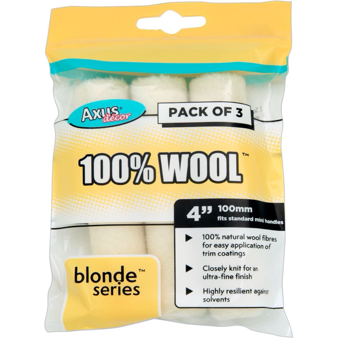 AXUS 100% WOOL MINI SLEEVES 4" PK3 BLONDE SERIES