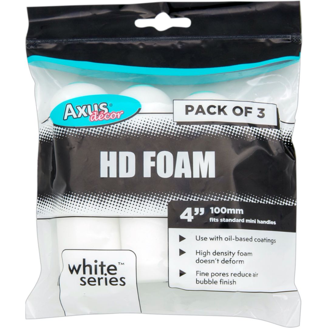 AXUS HD FOAM SLEEVES 4" PK3 WHITE SERIES