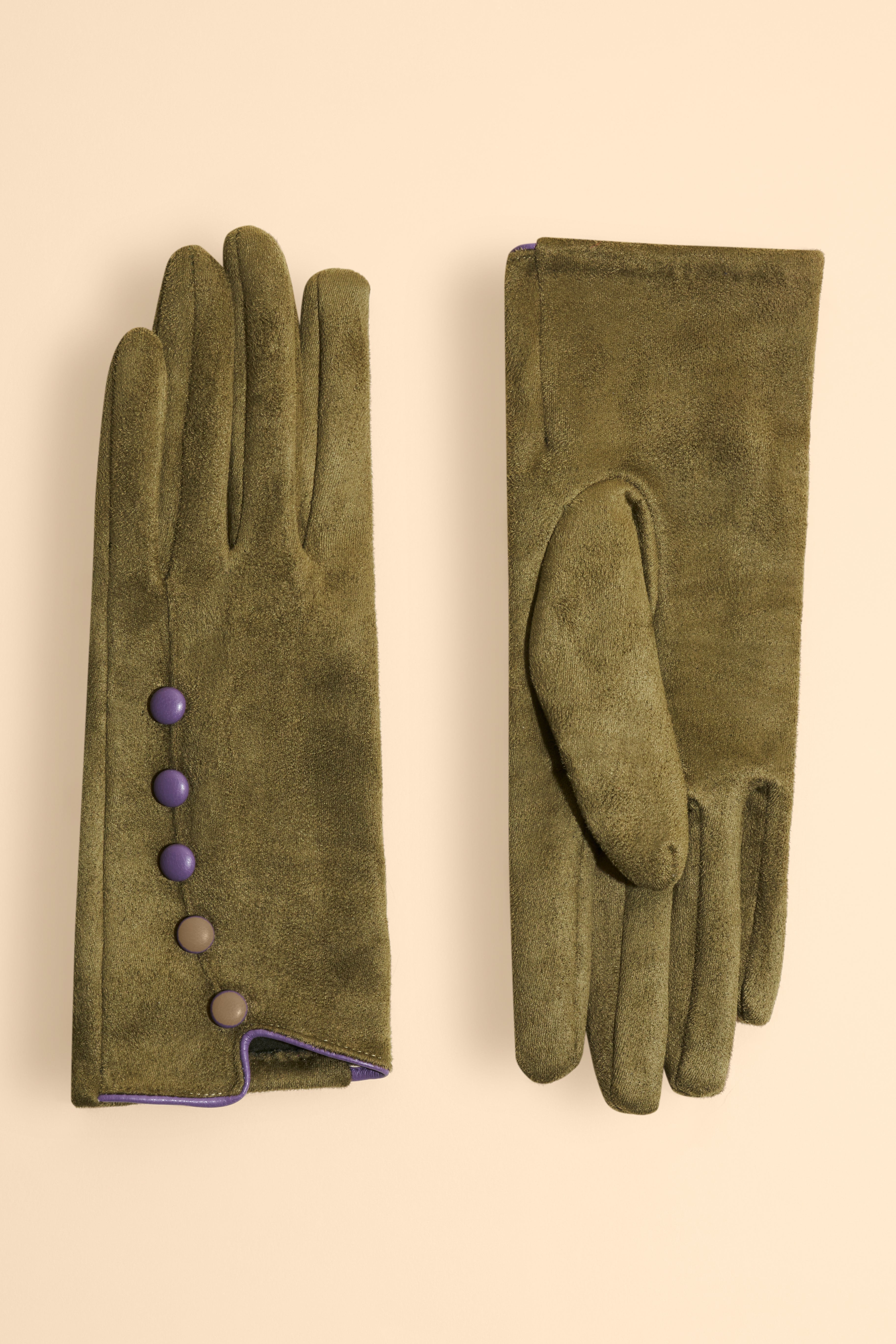 POWDER BEATRICE FAUX SUEDE GLOVES | SAGE