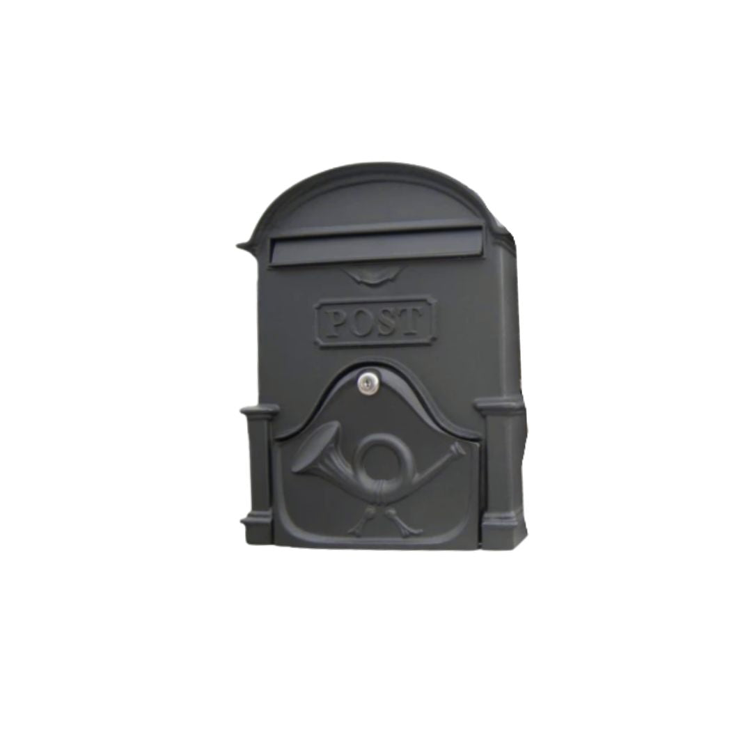 The Brosna Cast Aluminum Post Box | Graphite Black