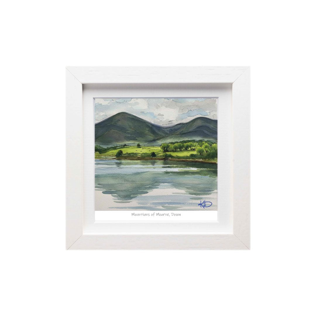 Blue Shoe White Mini Frame | Mountains of Mourne Down