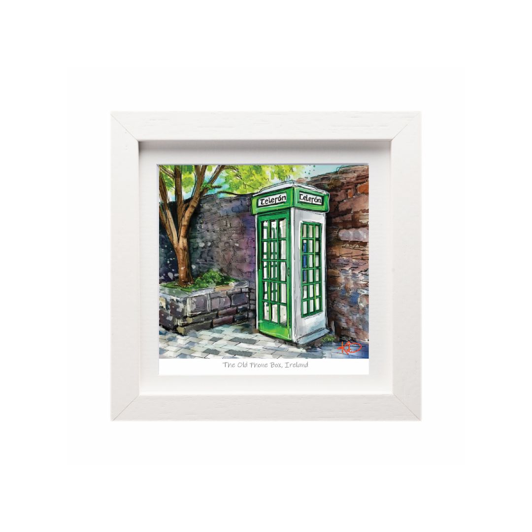 Blue Shoe White Mini Frame | The Old Phonebox Ireland