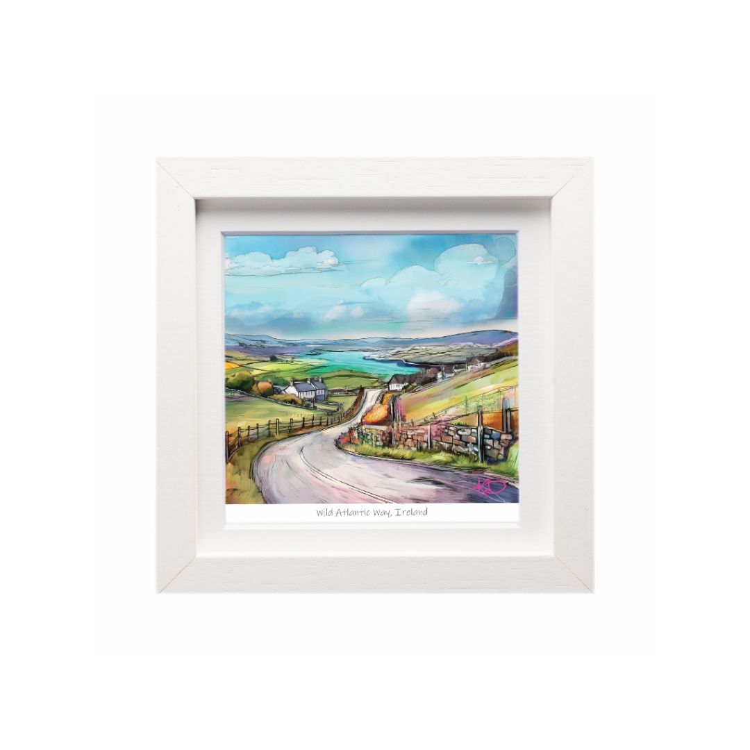 Blue Shoe White Mini Frame | Wild Atlantic Way Ireland