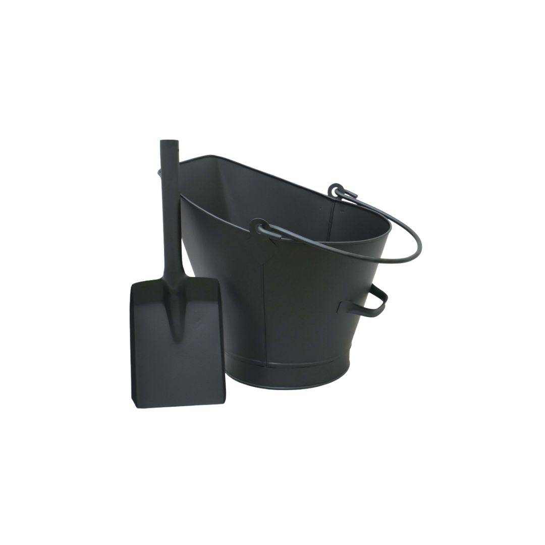 CASTLE LIVING BLACK COAL BUCKET & SHOVEL