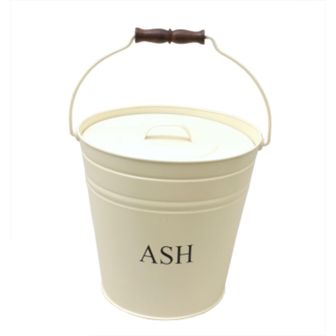 CASTLE LIVING IVORY ASH BUCKET & LID