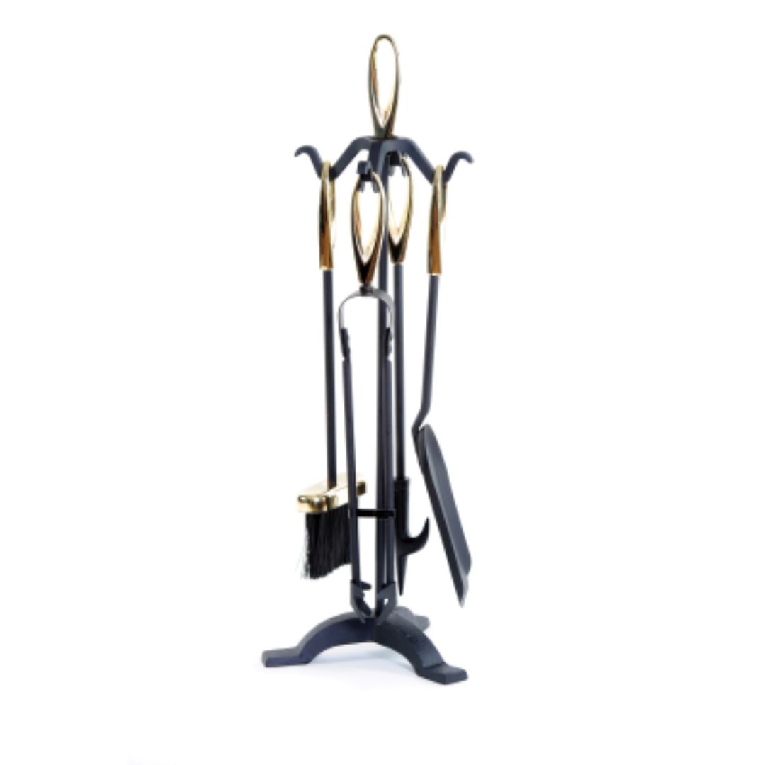 CASTLE LIVING LOOP 5 PIECE COMPANION SET BLACK BRASS