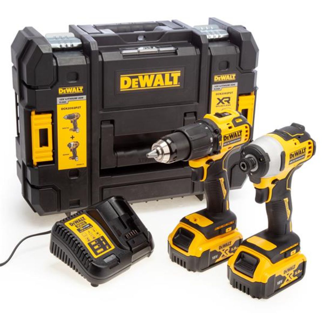 DEWALT 18V XR BRUSHLESS COMBI DRILL & BRUSHLESS IMPACT DRIVER TWIN PACK