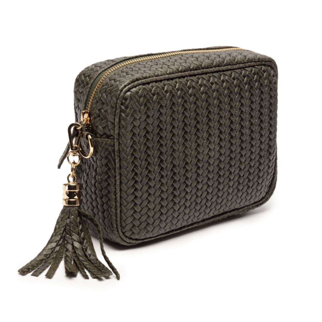 ELIE BEAUMONT WOVEN HANDBAG - OLIVE