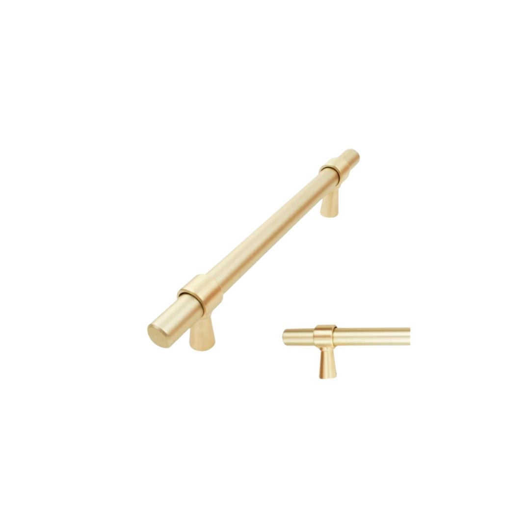 Headbourne Smooth T Bar Pull Handles Brushed Brass