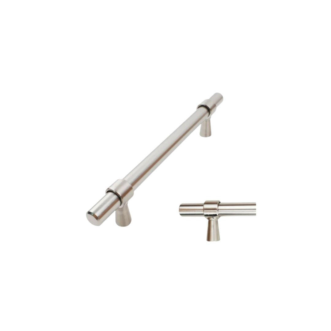 Headbourne Smooth T Bar Pull Handles Satin Nickel