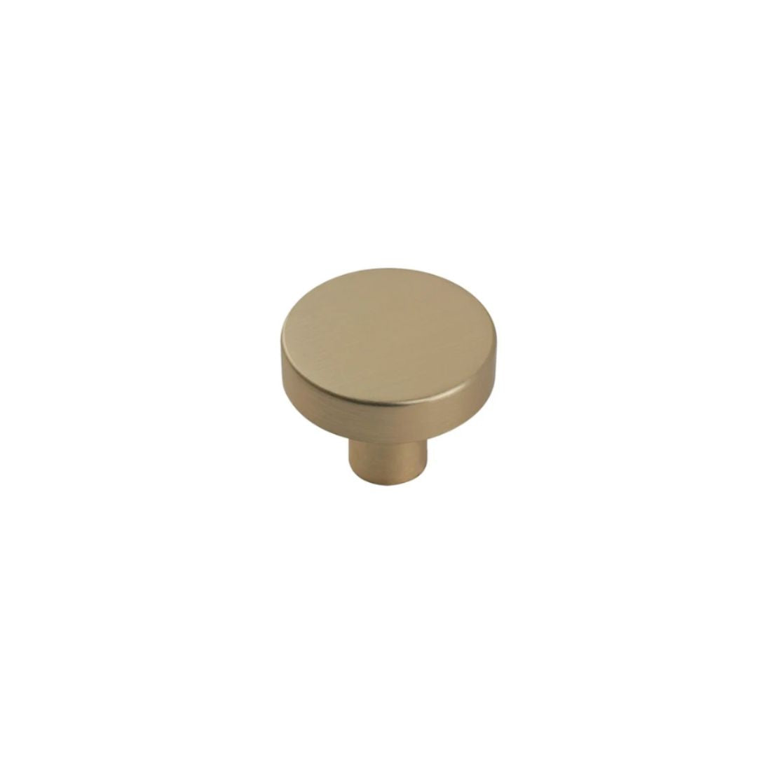 Headbourne Smooth Round Cabinet Knobs 32mm | Brushed Brass
