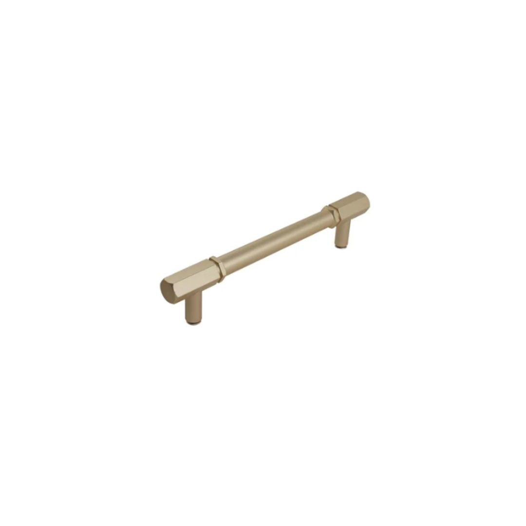 Headbourne Hexagonal T-Bar Cabinet Handles Brushed Brass