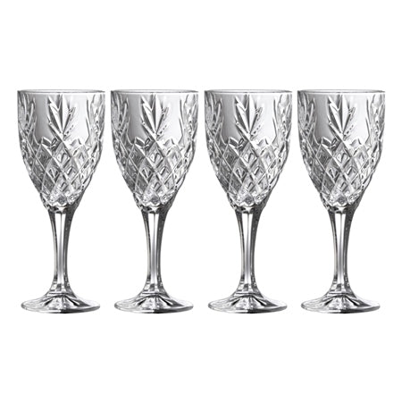 GALWAY CRYSTAL RENMORE GOBLET GLASS SET OF 4