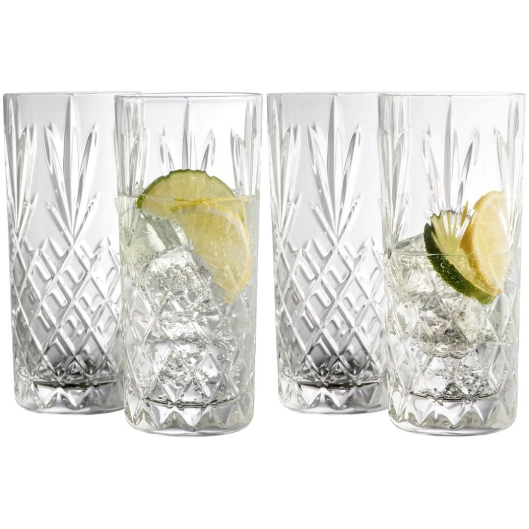 GALWAY CRYSTAL RENMORE HIBALL GLASS SET OF 4