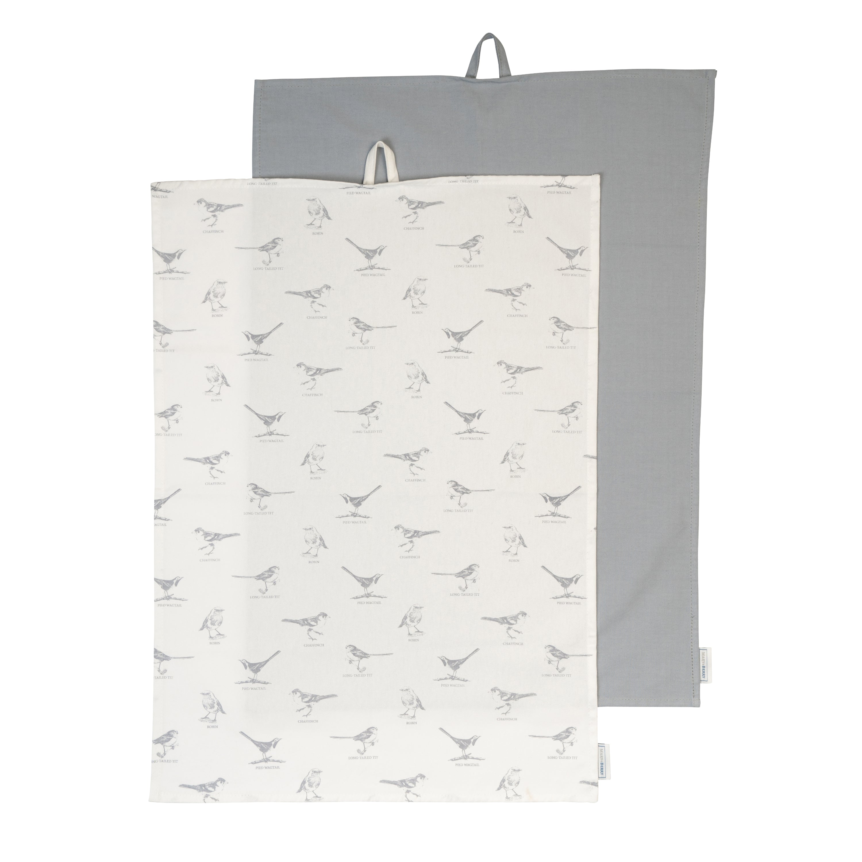 MARY BERRY ENGLISH GARDEN SET OF TWO TEA TOWELS | BIRDS