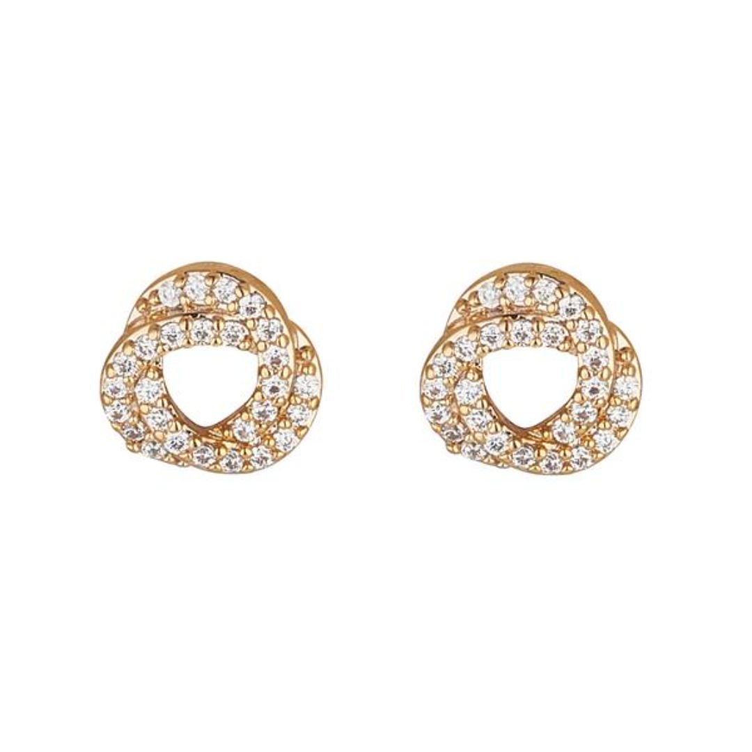 KNIGHT & DAY LOOPED CIRCLES GOLD STUDS
