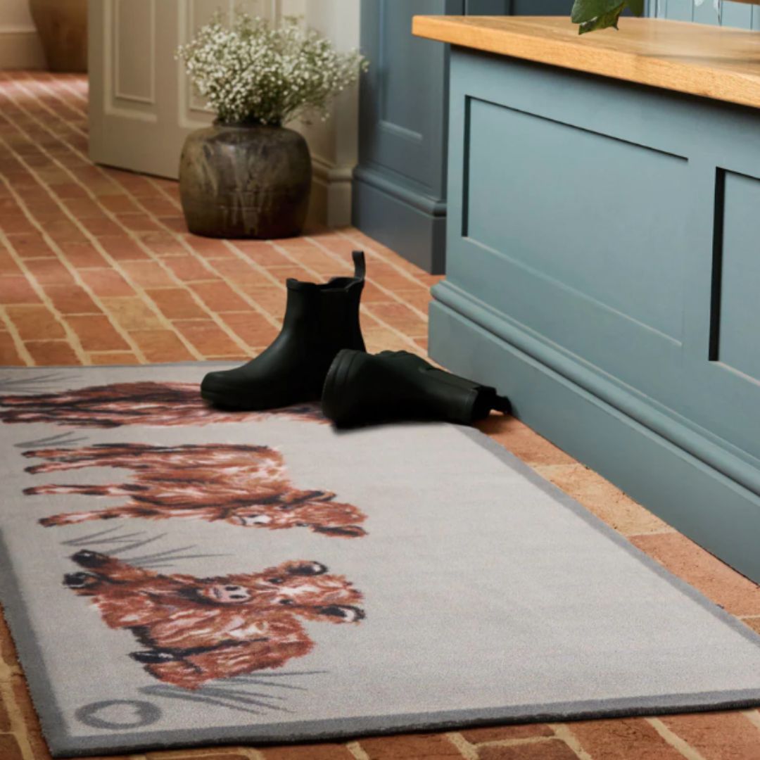 Hug Rug Heritage Highland Cow Washable Runner